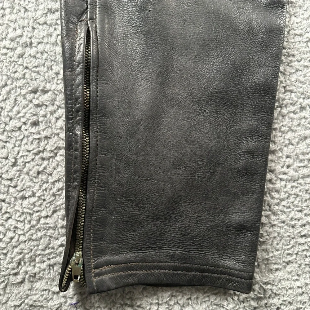 Vintage Langlitz Leathers Motorcycle Pants Mens 30 Black Conmatic Zip Biker 50's